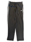 JAKE & IPI pre-owned black adidas track pants with signature white 3-stripes and a tapered silhouette