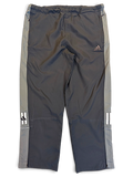 JAKE & IPI pre-owned adidas navy and grey track pants with contrast side panels and embroidered logo branding