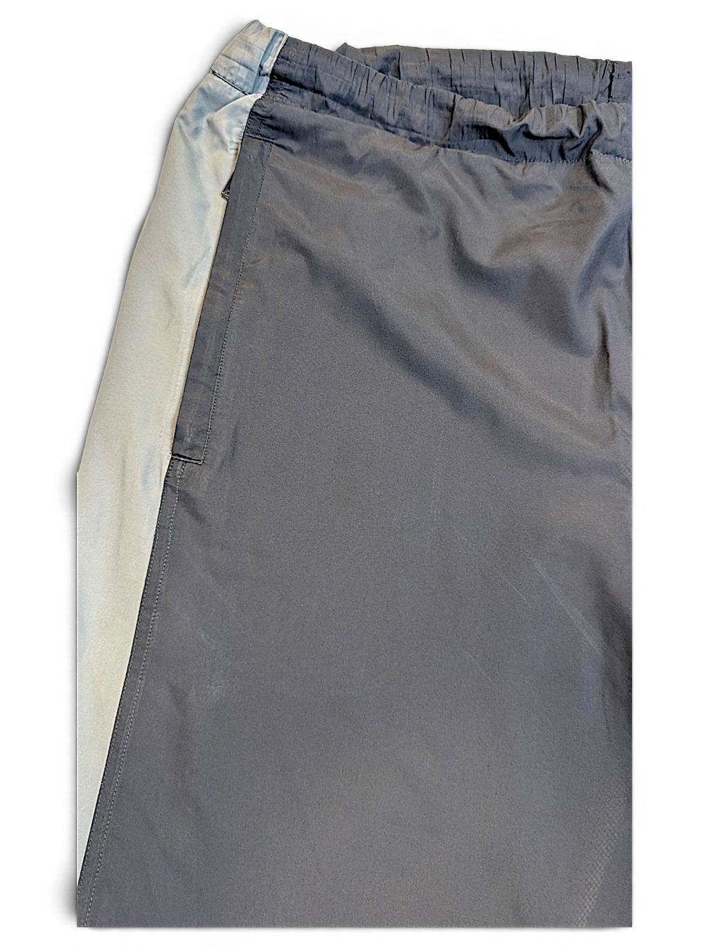 JAKE & IPI pre-owned adidas navy and grey panel track pants with an elasticated waistband.