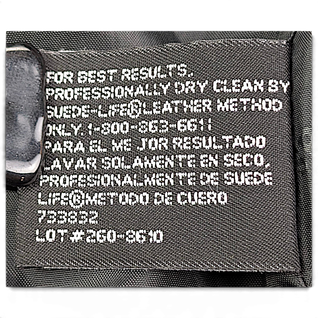 East 5th Black Genuine Leather Zip Jacket – M – care label.