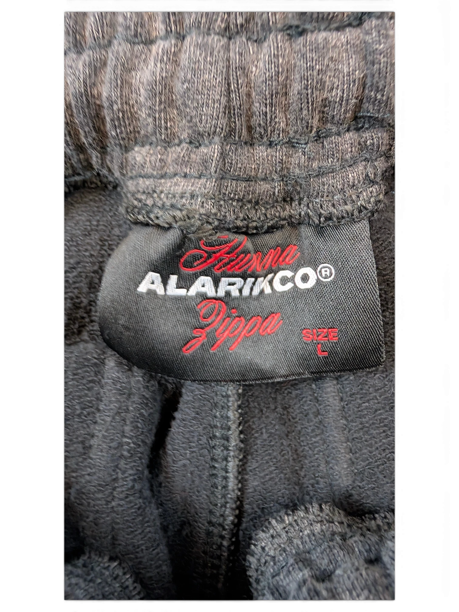 JAKE & IPI Alarikco track suit black fleece fabric with branded clothing label size L