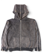 JAKE & IPI Alarikco charcoal grey zip-up hoodie with full-length sleeve and hood zippers