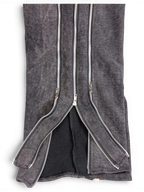 JAKE & IPI Alarikco track suit pants in charcoal grey featuring multiple silver metal zippers on the leg