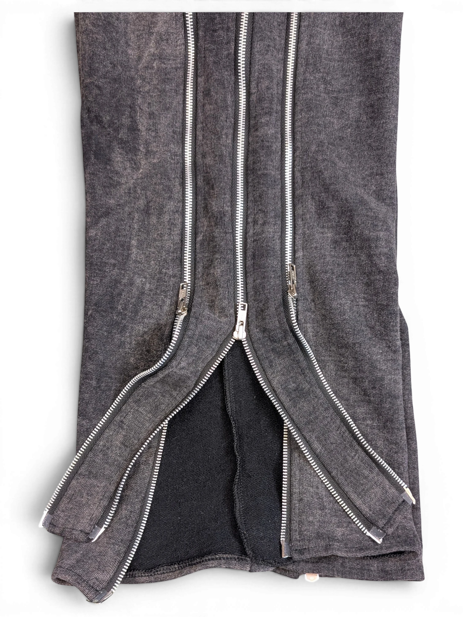 JAKE & IPI Alarikco track suit pants in charcoal grey featuring multiple silver metal zippers on the leg