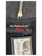 JAKE & IPI Alarikco Zippa black track suit jacket label with silver YKK zipper and size L tag