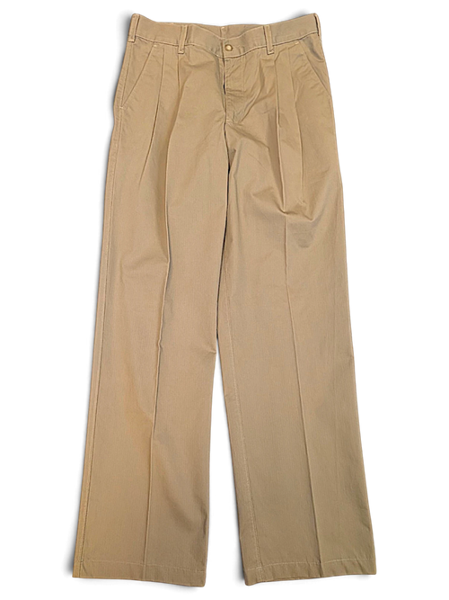 JAKE & IPI pre-owned A M A La Mode beige wide-leg trousers with a structured pleated front and relaxed fit.