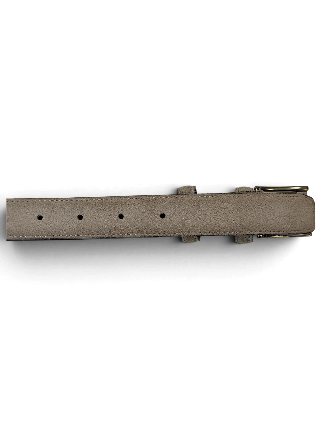 JAKE & IPI Amalia grey suede leather belt with a classic metal buckle and adjustable holes