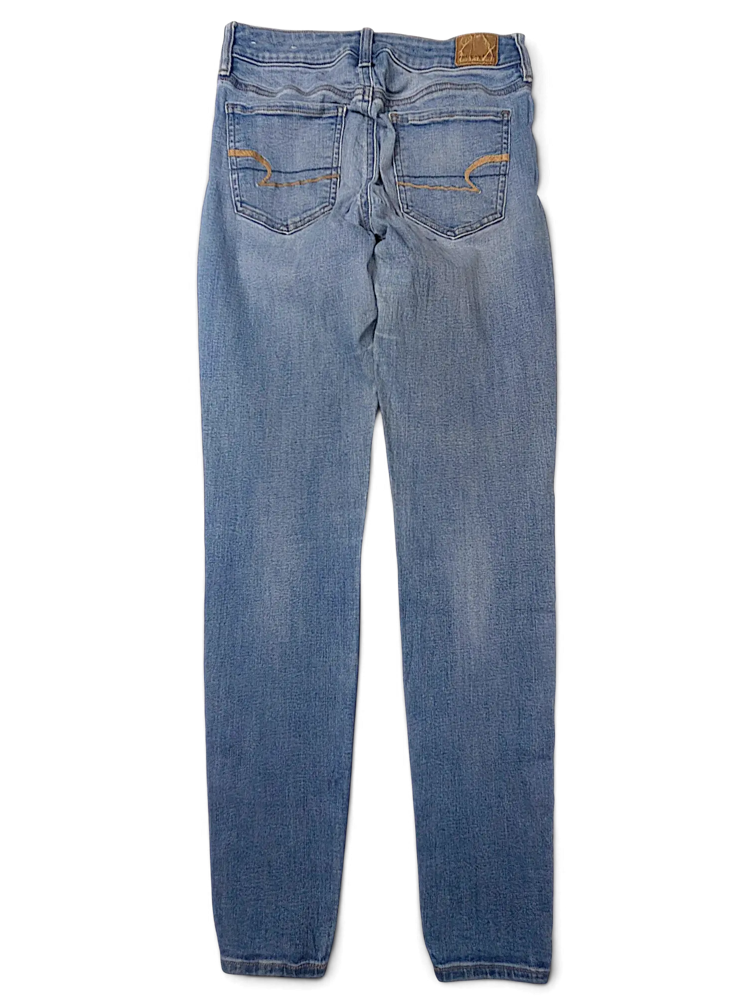 JAKE & IPI American Eagle Outfitters light wash denim jeans with back pockets and long inseam
