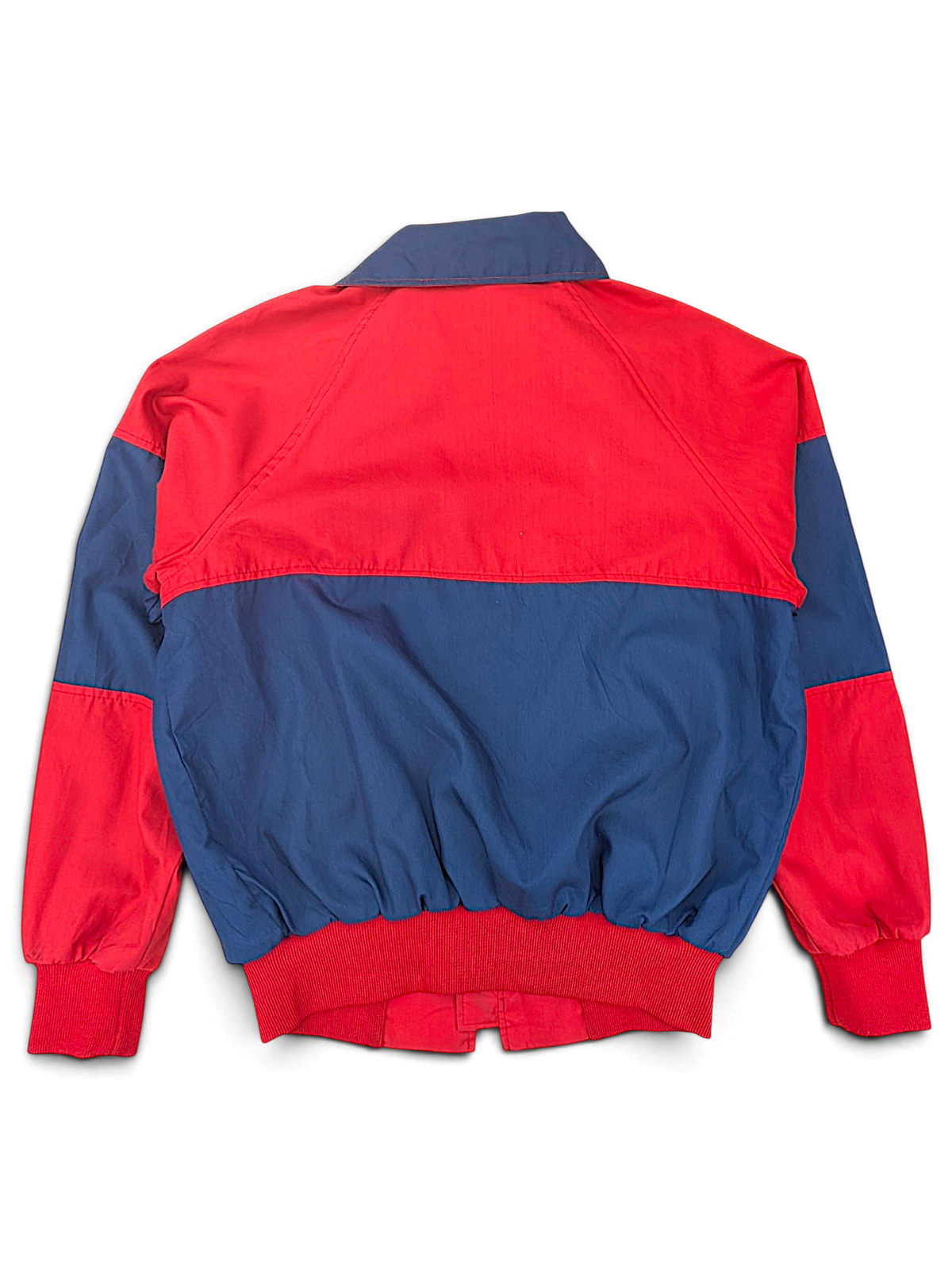 Auburn Sportswear Birken Red and Navy Jacket; Back view of the two-colour jacket.
