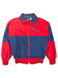 Auburn Sportswear Birken Red and Navy Jacket; Front view with red and navy panels and Birken lettering.