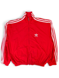JAKE & IPI Balenciaga x Adidas red track jacket with white three-stripe detailing and embroidered logo