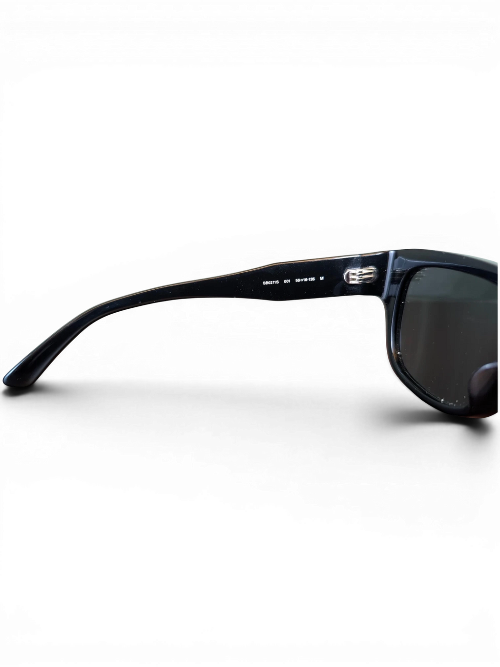 JAKE & IPI Balenciaga 0211S 001 black sunglasses side view showing temple detail