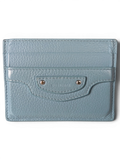 JAKE & IPI light blue leather Balenciaga card holder with signature metal stud detailing