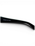 JAKE & IPI Balenciaga 0211S 001 sunglasses temple detail showing Made in Italy engraving