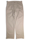 JAKE & IPI vintage beige pleated trousers in stretch cotton with a relaxed straight leg fit.