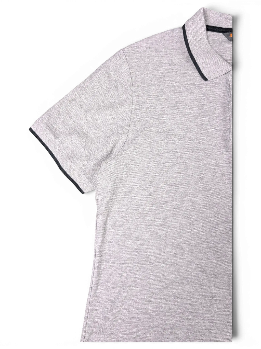 JAKE & IPI Ben Sherman grey polo shirt with black tipping on the collar and sleeves and embroidered chest logo