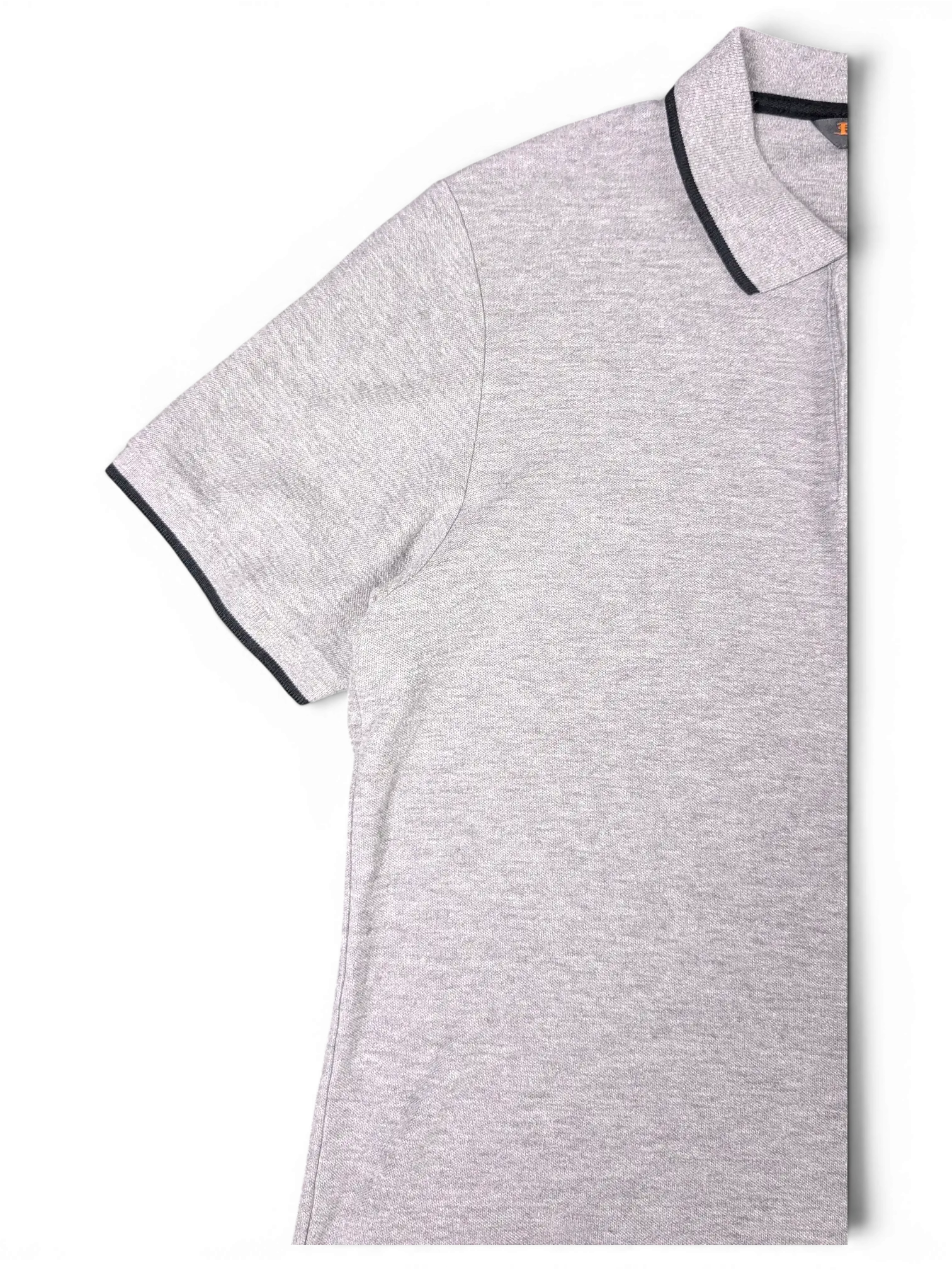 JAKE & IPI Ben Sherman grey polo shirt with black tipping on the collar and sleeves and embroidered chest logo