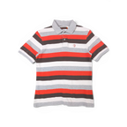 JAKE & IPI vintage Ben Sherman harmaa-puna-musta-valkoinen vaakaraitapikeepaita brodeeratulla vaakunalogolla