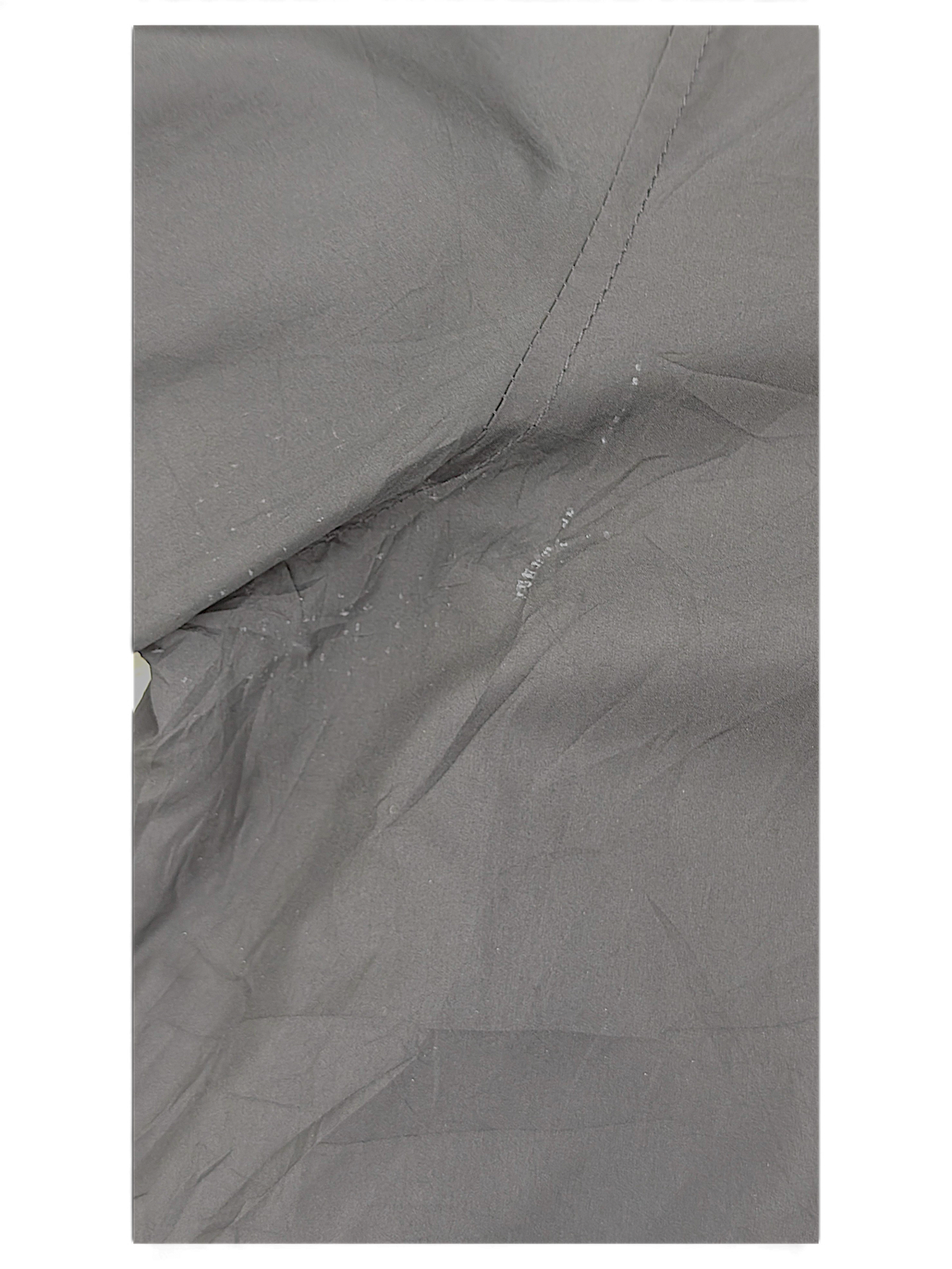 Bershka Black Zip Bomber Jacket; Underarm seam close-up showing pale marks.