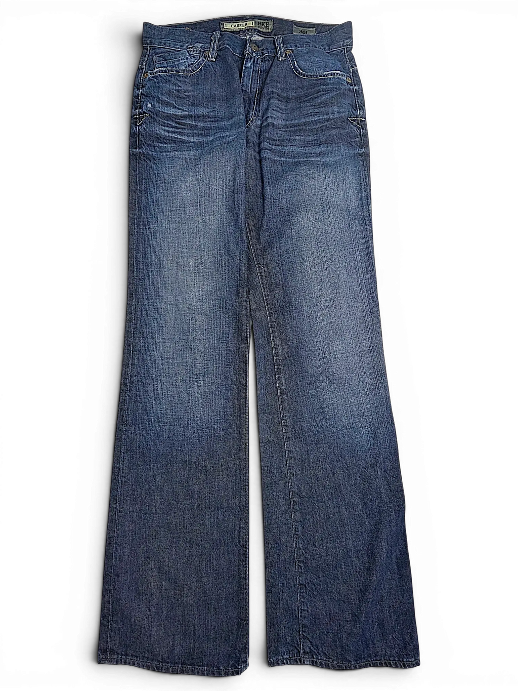 JAKE & IPI BKE Denim Carter 30L blue jeans with a faded wash and straight leg fit