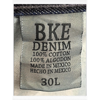 JAKE & IPI BKE Denim Carter 30L -farkkujen sisälappu: 100 % puuvillaa, koko 30L