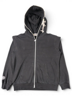 JAKE & IPI black Bape shark zip-up hoodie with signature hood graphic and sleeve logo detail