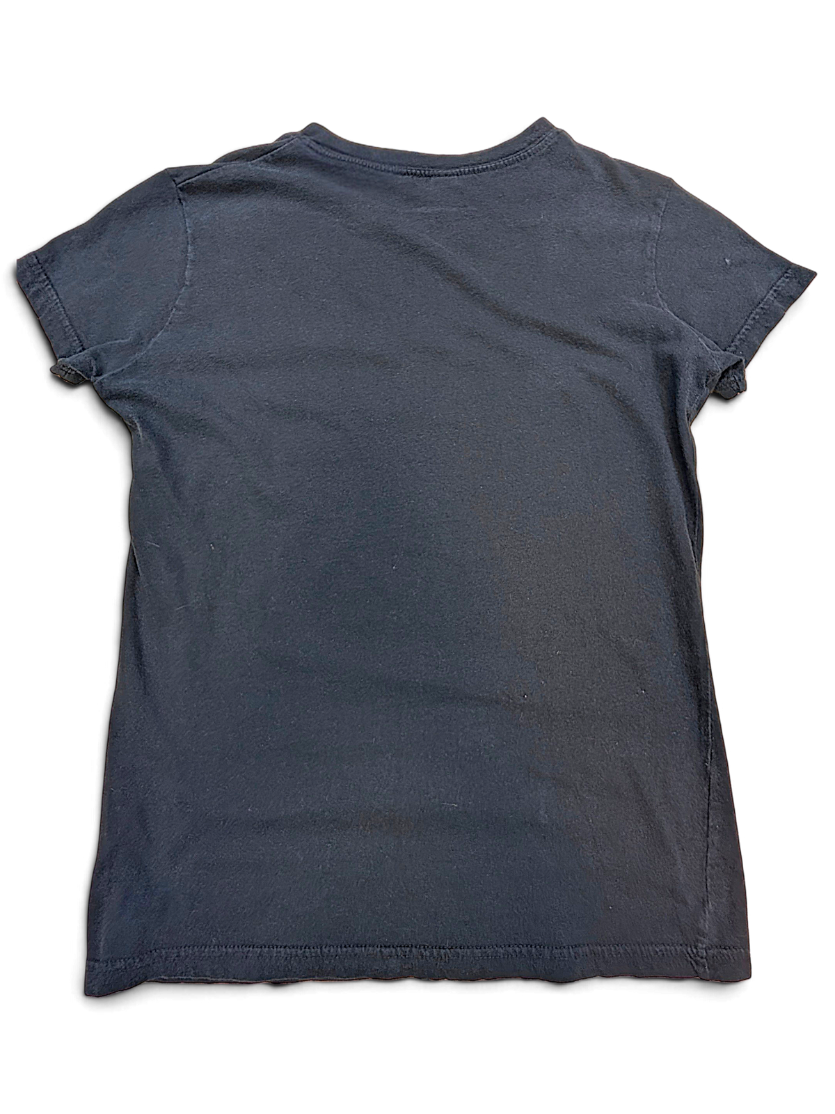 JAKE & IPI black crew neck t-shirt with Janelle Monàe branding, shown from the back with a store tag attached.