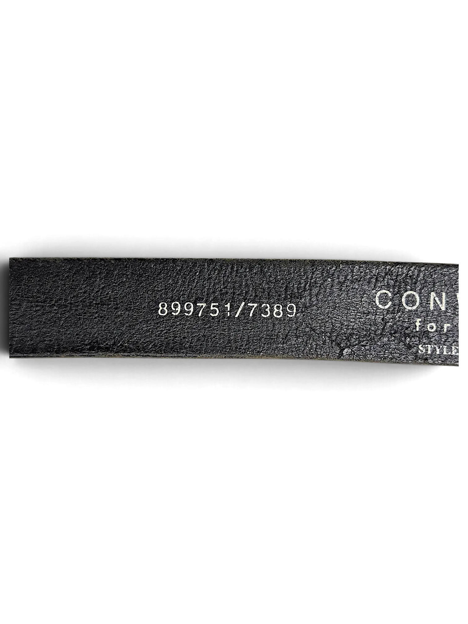 JAKE & IPI Conwell David black leather belt interior detail showing product code 899751/7389