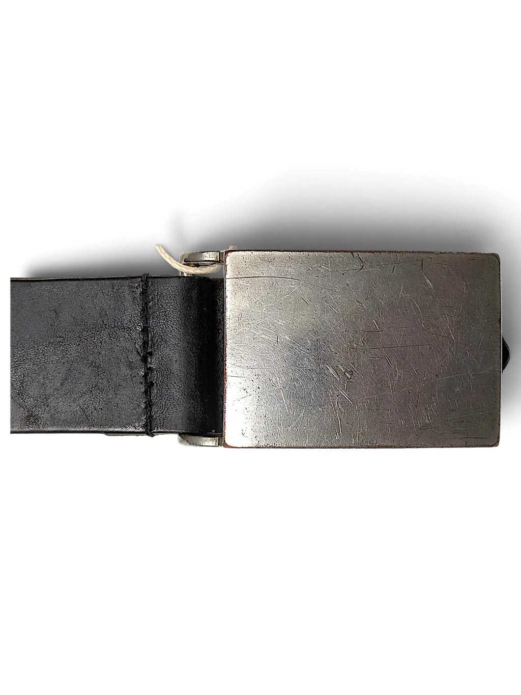 JAKE & IPI Conwell David black leather belt featuring a distressed silver-tone metal buckle.