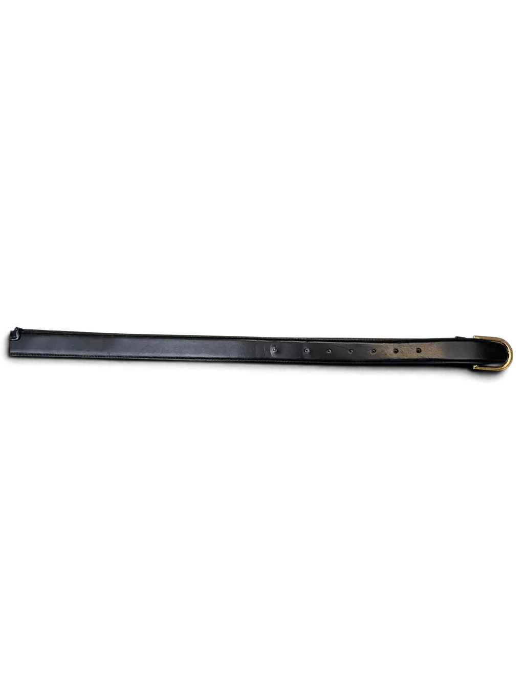 JAKE & IPI black leather belt featuring a gold-toned buckle and black hardware details on a white background.