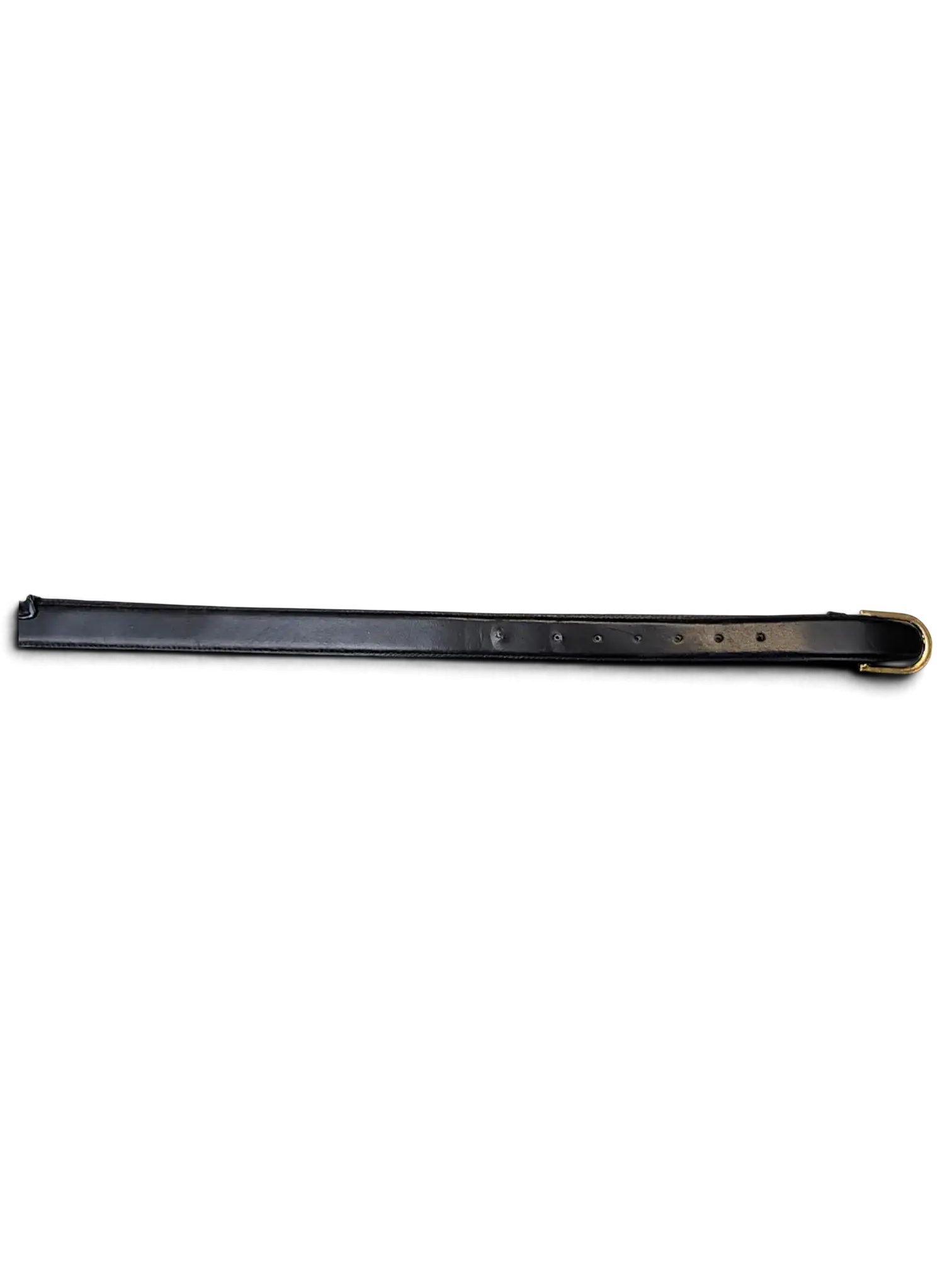 JAKE & IPI black leather belt featuring a gold-toned buckle and black hardware details on a white background.