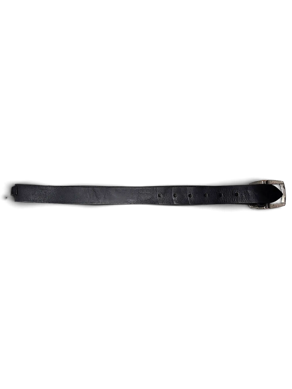 JAKE & IPI Jennifer Julia black leather belt with a silver-tone buckle and attached product tag