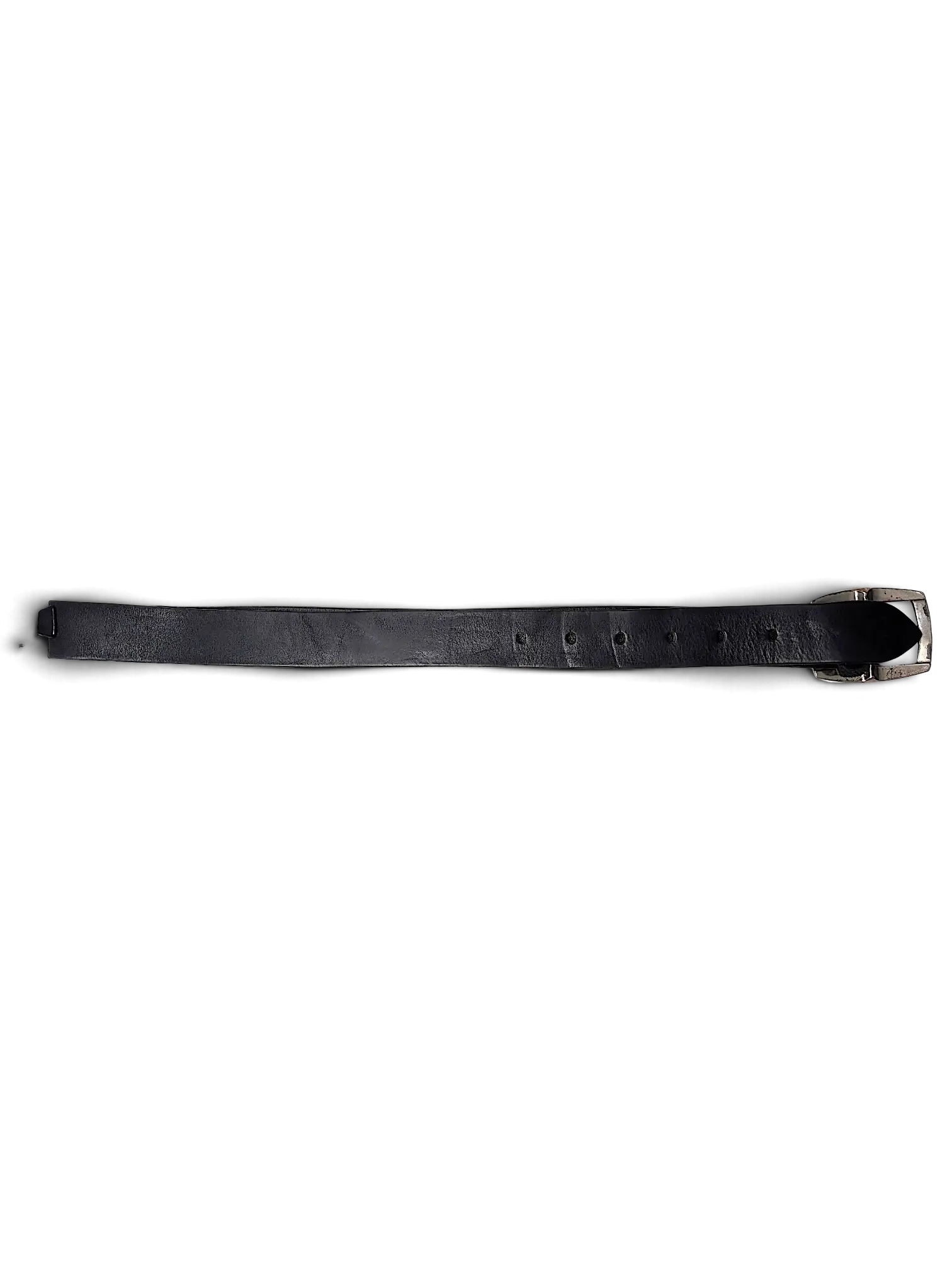 JAKE & IPI Jennifer Julia black leather belt with a silver-tone buckle and attached product tag
