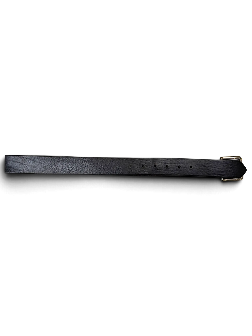 JAKE & IPI black leather belt with a silver buckle, handcrafted in Italy with a classic smooth finish.