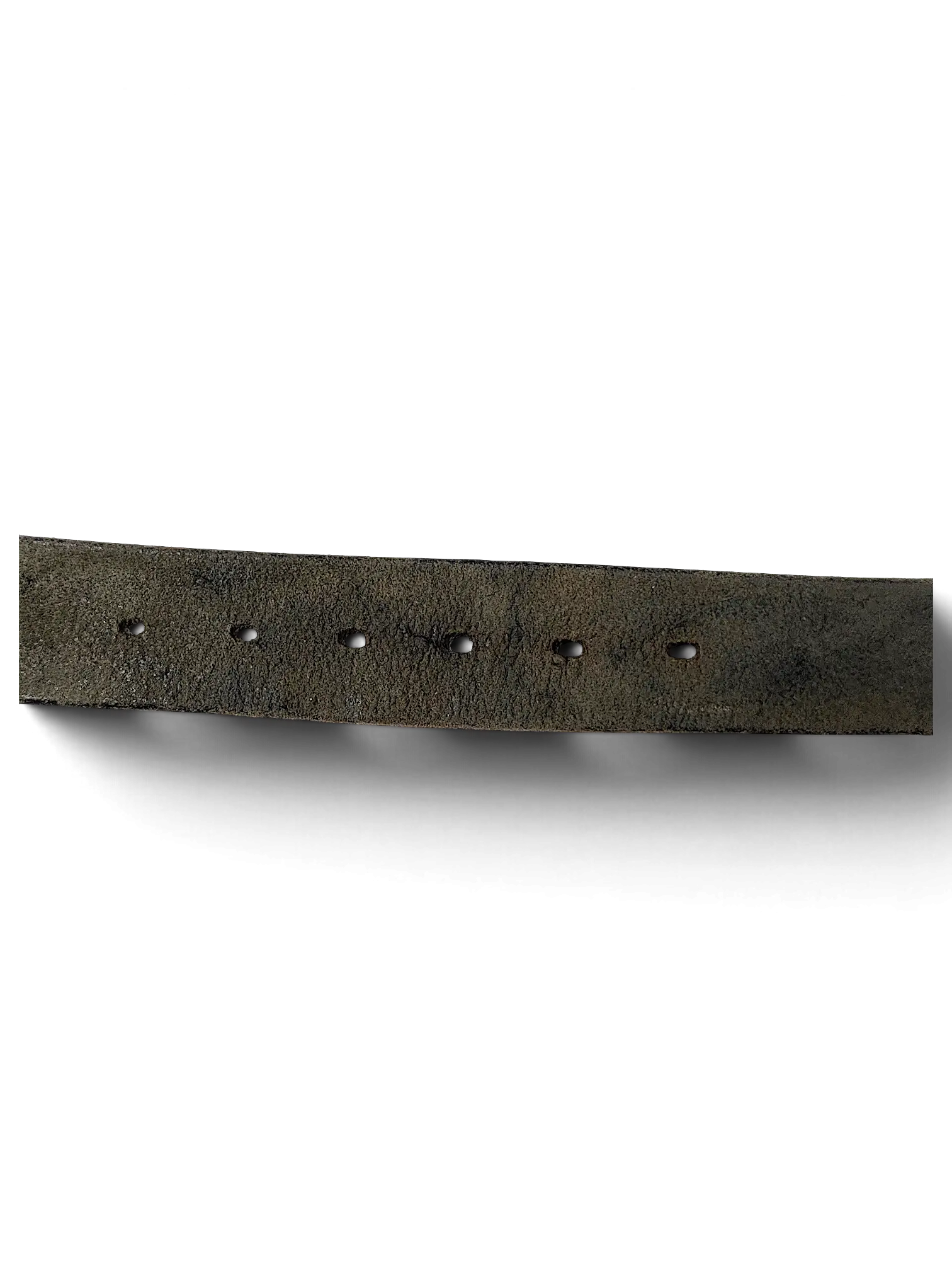 JAKE & IPI black leather belt strap with punched holes on a white background