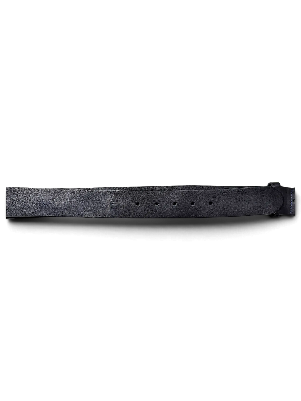 JAKE & IPI The Art Of Belt black leather belt with visible stitching and adjustable buckle holes