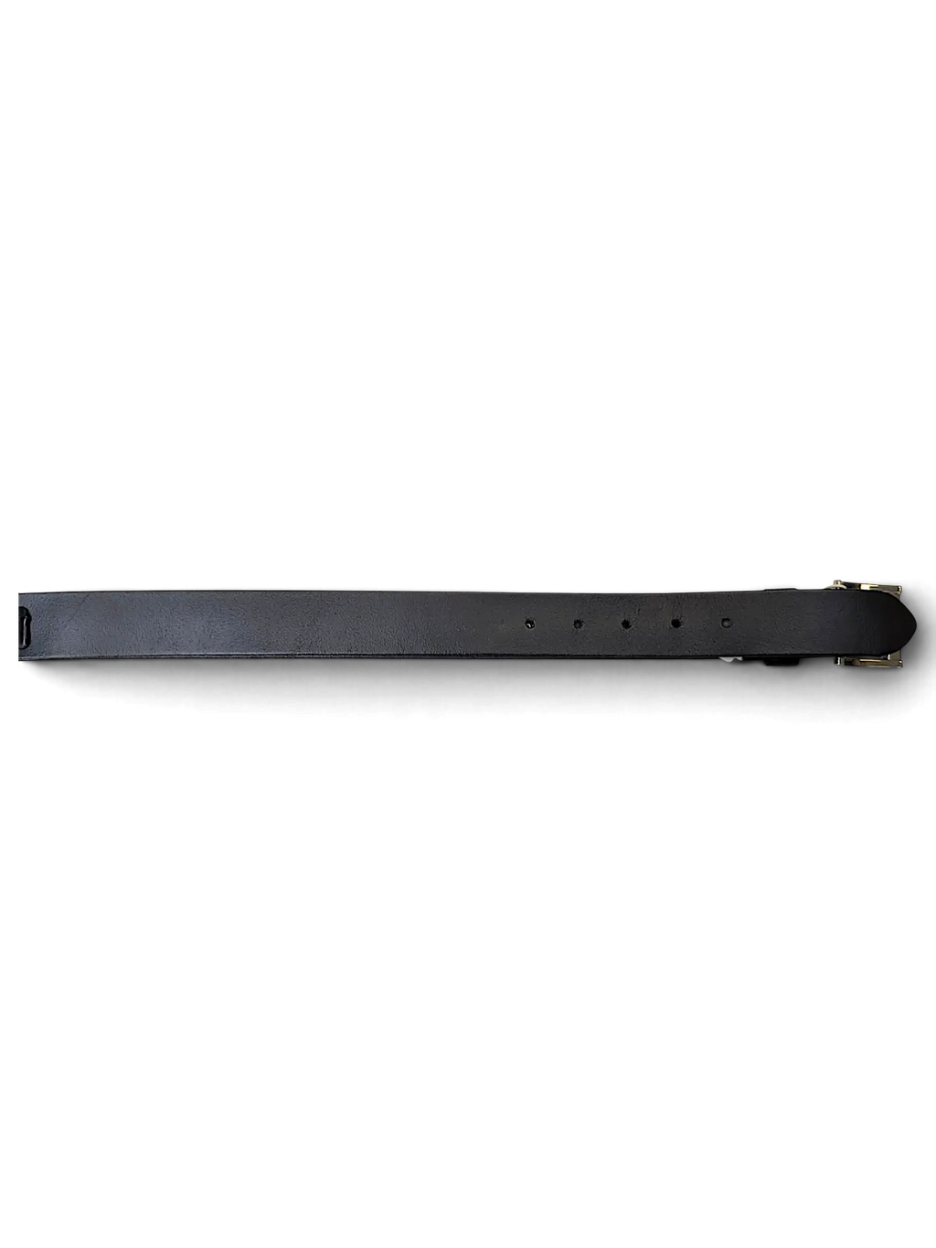 JAKE & IPI S. Oliver black leather belt with silver-tone metal buckle and attached price tag
