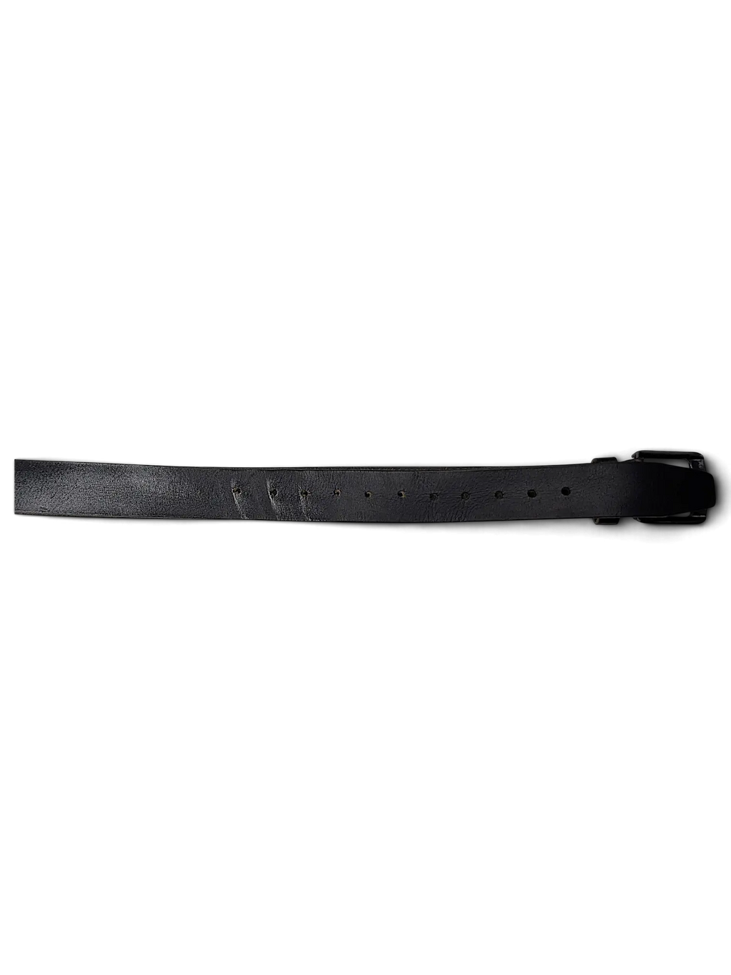 JAKE & IPI black leather belt with a metal buckle and hanging clip, handcrafted in Turkey.