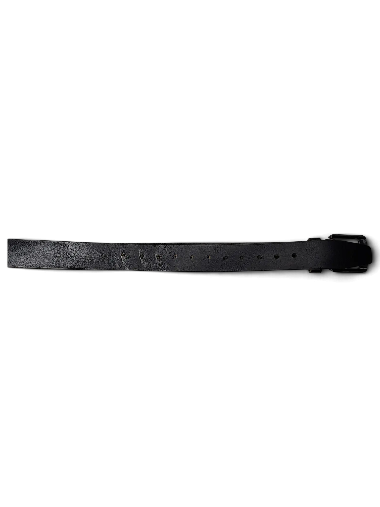 JAKE & IPI black leather belt with a metal buckle and hanging clip, handcrafted in Turkey.