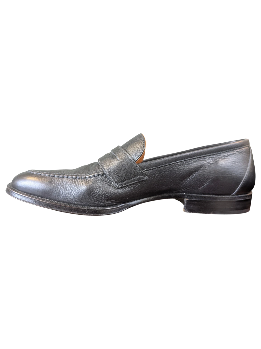 JAKE & IPI Zenith black leather penny loafers featuring a classic slip-on design and textured leather finish.