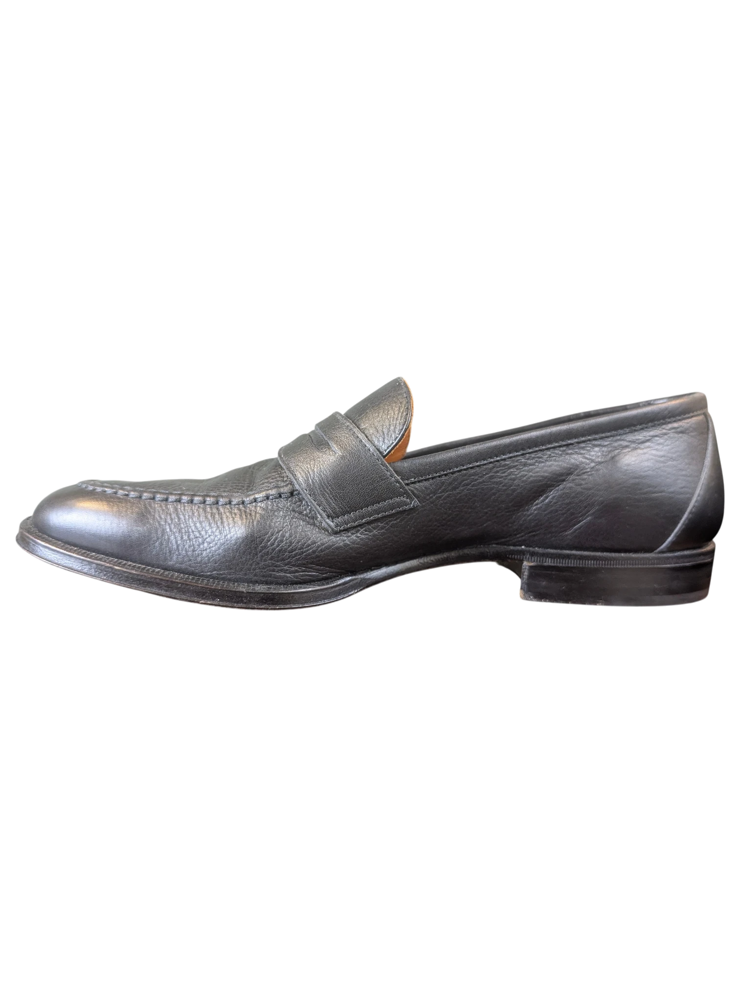 JAKE & IPI Zenith black leather penny loafers featuring a classic slip-on design and textured leather finish.