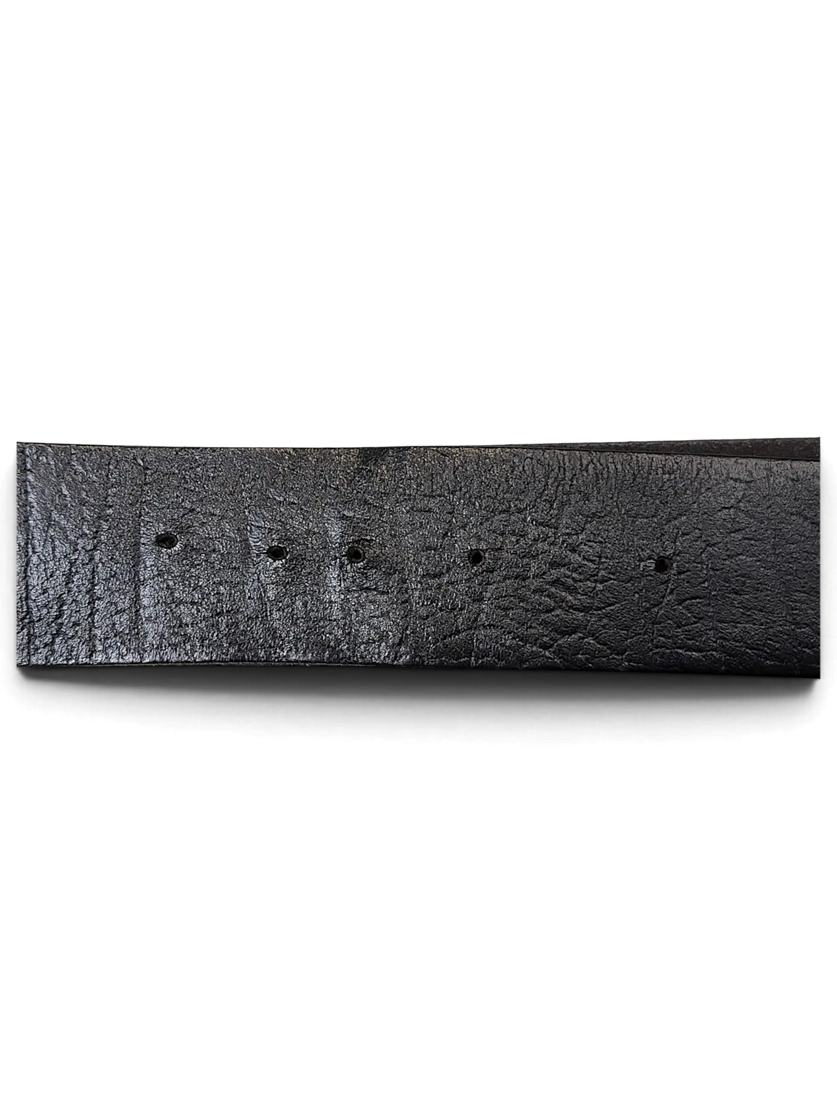 JAKE & IPI black wide leather belt with a textured reptile skin pattern and a row of adjustment holes