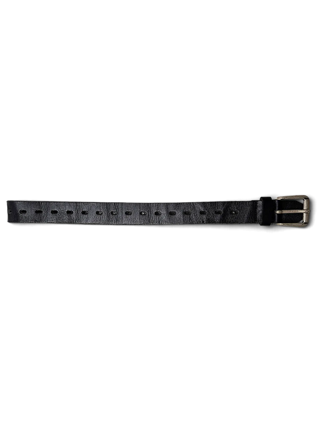 JAKE & IPI black snakeskin textured leather belt with silver buckle and brand tag