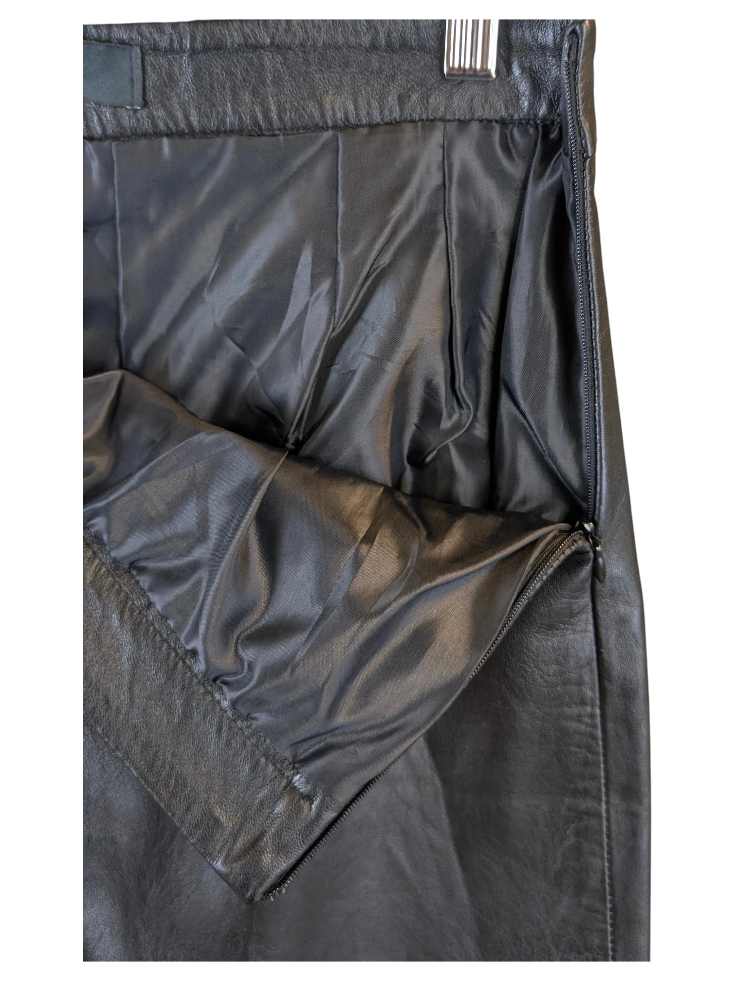 JAKE & IPI Compagnia Italiana black suede leather pants with side zipper closure and smooth interior lining
