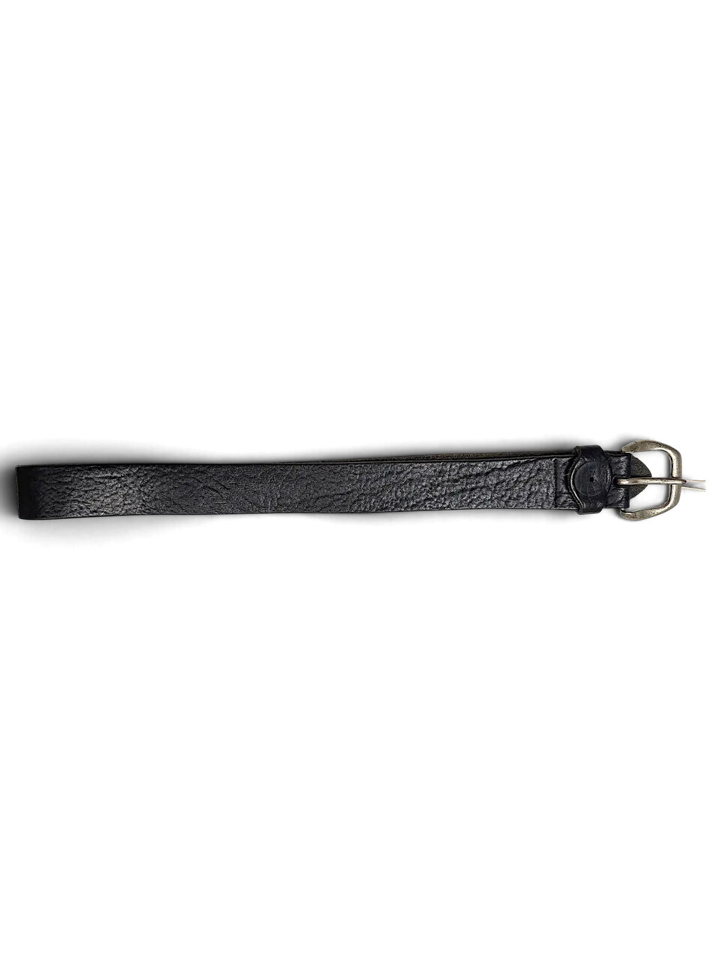 JAKE & IPI Exclusive Production Replay belt in black textured leather with a silver metal buckle