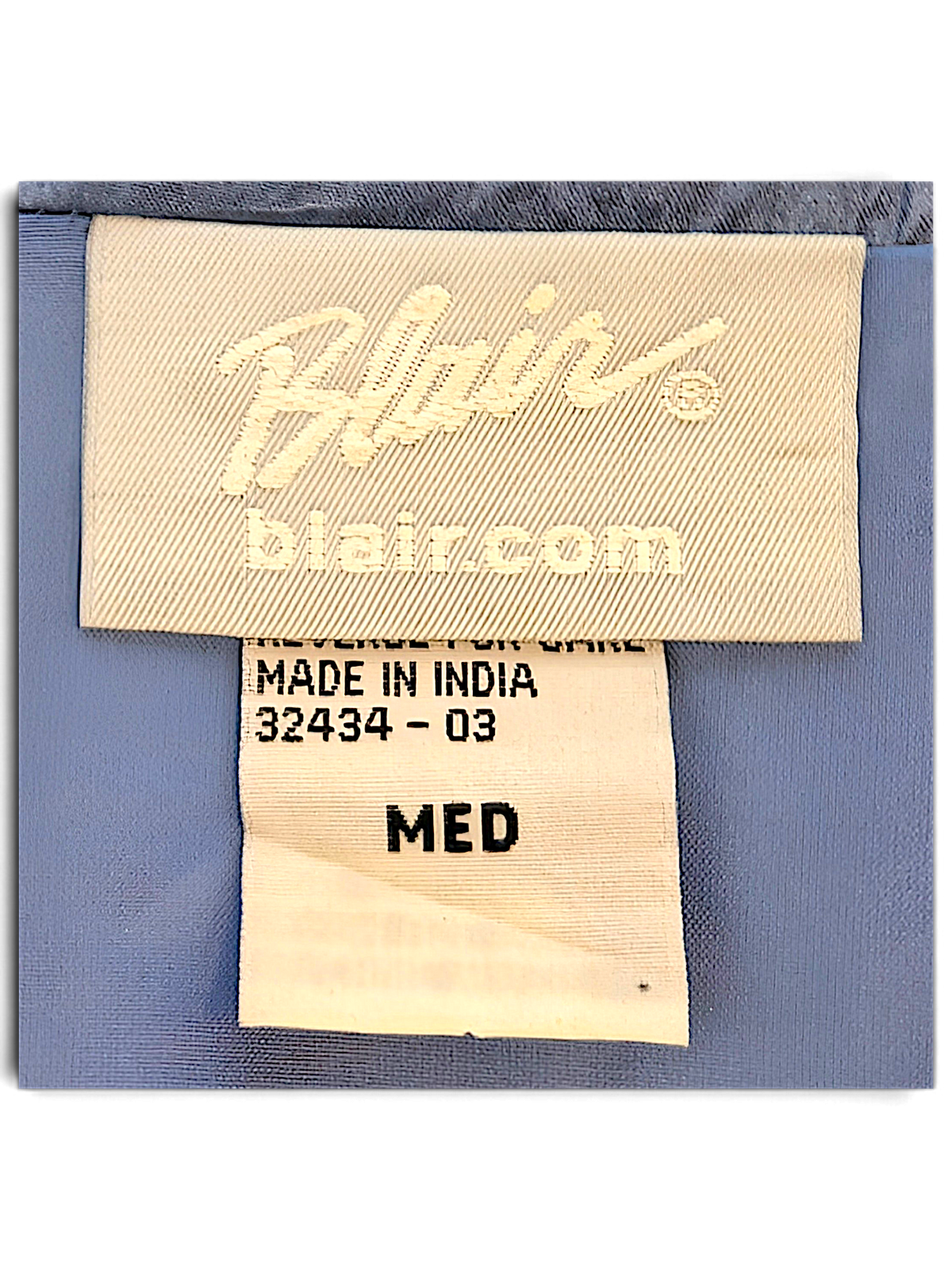 Blair Light Blue Floral Embroidered Longline Windbreaker – M; detail view showing fabric, construction, label or condition (image 5 of 7).