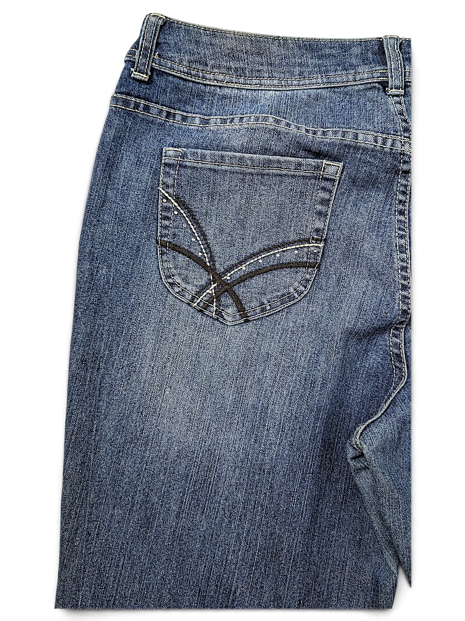 JAKE & IPI Additions by Chico's blue denim shorts with embroidered back pocket detail