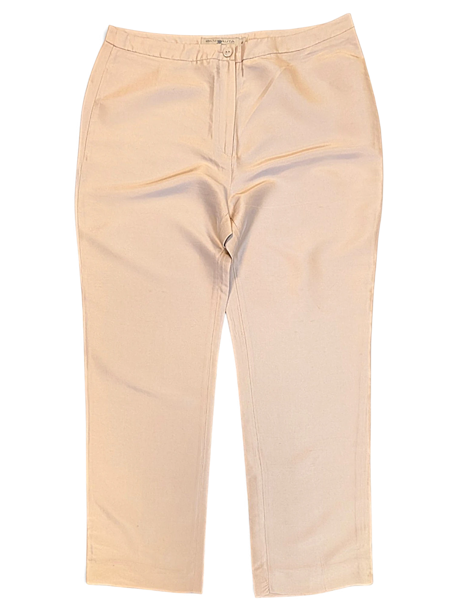 JAKE & IPI Blunauta ivory pure silk trousers with a relaxed wide-leg silhouette and fluid drape.