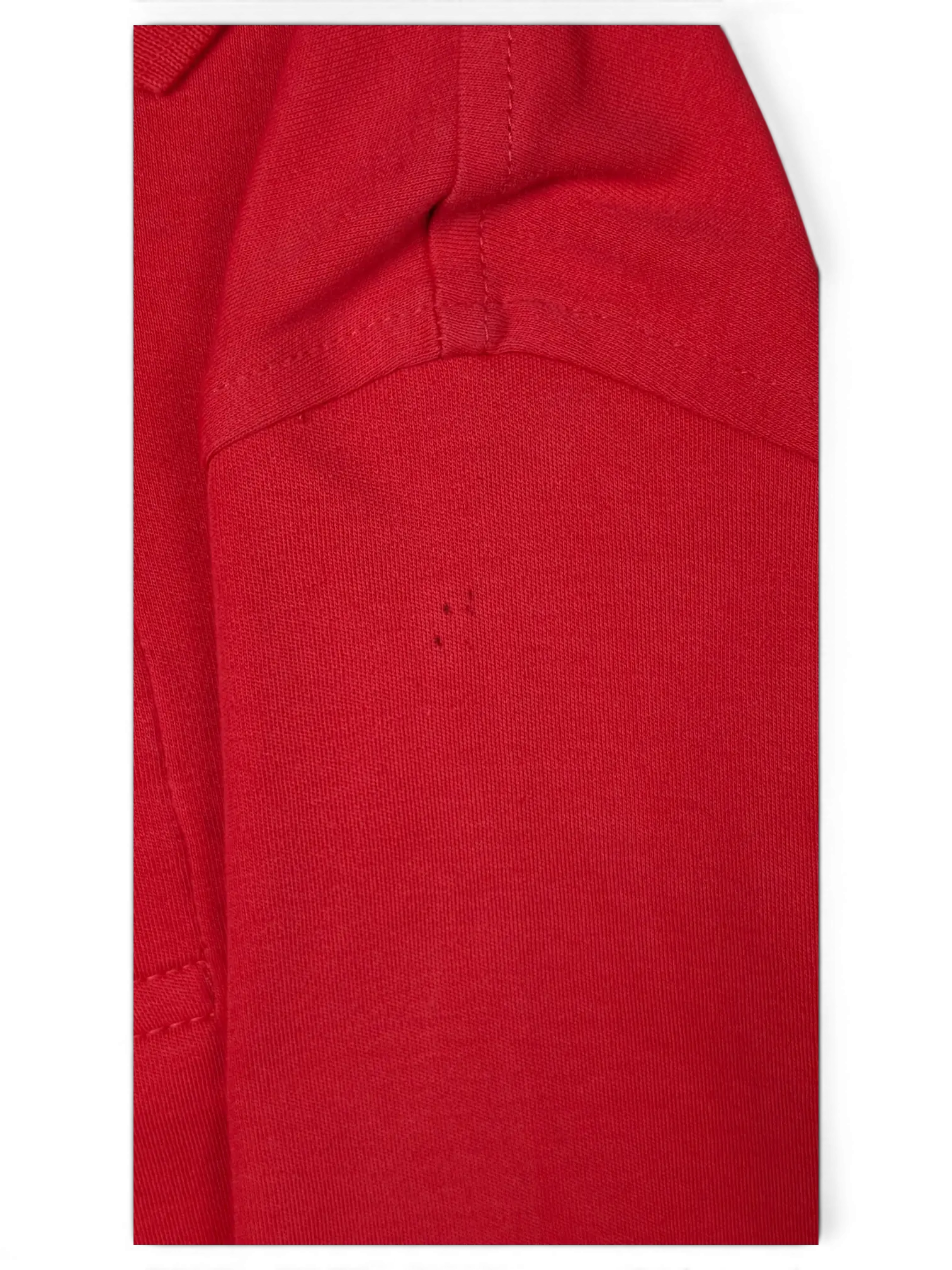 JAKE & IPI pre-owned BOSS Green red polo shirt showing a small fabric imperfection on the sleeve