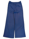 JAKE & IPI pre-owned BOSS navy velour track pants with an elasticated drawstring waist and tapered leg fit.